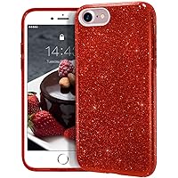 MATEPROX iPhone Se 2022 case,iPhone SE 2020 case,iPhone 8 case,iPhone 7 Glitter Bling Sparkle Cute Girls Women Protective Christmas Case for 4.7