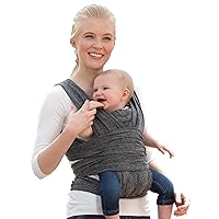 Boppy Baby Carrier - ComfyFit, Heathered Gray with Waist Pocket, Hybrid Wrap, 3 Carrying Positions, 0m+ 8-35lbs, Soft Yoga-Inspired Fabric with Integrated Storage Pouch