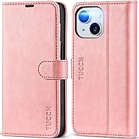 TUCCH Wallet Case for iPhone 15 6.1-inch 5G, [TPU Shockproof Inner Shell] PU Leather [RFID Blocking] 4 Credit Card Holder Magnetic Kickstand Flip Cover Compatible with iPhone 15 (6.1