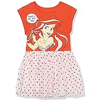 Amazon Essentials Disney | Marvel | Star Wars | Frozen | Princess Toddler Girls' Knit Short-Sleeve Tutu Dresses (Previously Spotted Zebra), Princess Ariel, 2T