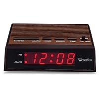 Westclox Retro Wood Style Easy To Read Super Bright Small Night Table Soft Tone Alarm Clock 22690