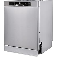 RCA RZ0842 Front Control-Built in FULLSIZE Dishwasher, 57 DBA, Stainless Steel, 24” WIDE, Stainless