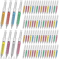 100 Pcs Syringe Pens Retractable Fun Nurse Pens Novelty Multi Colors Medical Blood Ballpoint Pens Gifts for Nurses, Nursing Student School Supplies Birthdays Doctor Pretend Party Favors