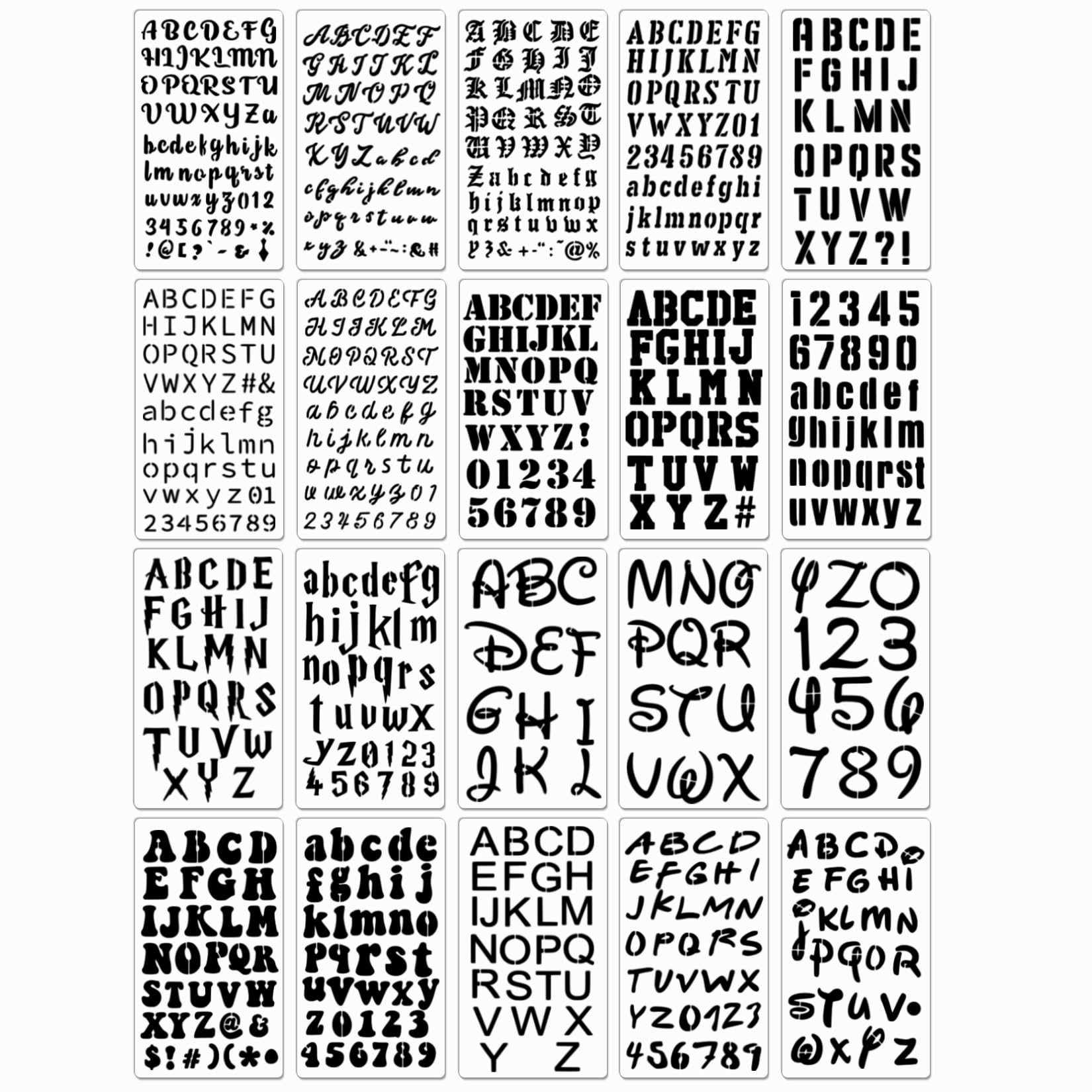 Buy 20 Pieces Letter Stencils Reusable Letter Stencils for Painting on  Wood, Plastic Alphabet Numbers Stencils, Letter Stencil Template for  Notebook, Journal, Scrapbook Decorations (20 Letter)
