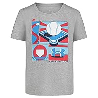 Under Armour Boys' Classic Core Logo T-Shirt, Wordmark Print & Baseball Designs, Crew Neck