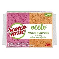Scotch-Brite ocelo Handy Sponge, Assorted Colors, 4 Sponges