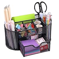 MDHAND Office Desk Organizer and Accessories Desk Drawer Organizer with 6  Compartments, Mesh Pencil Desk Organizer For Home Office