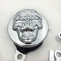 NBX- Chromed Skull Zombie Air Cleaner Intake Filter System Kit For Compatible with Harley Sportster XL883 XL1200 1988-1990 1991 1992 1993 1994 1995 1996 1997 1998 1999 2010 2011 2012 2013 2014 2015