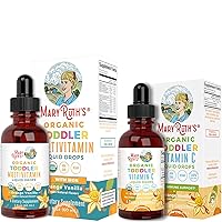 MaryRuth Organics USDA Organic Multivitamin with Iron for Toddlers & USDA Organic Vitamin C Liquid Drops for Toddlers Bundle | Immune Support & Overall Wellness | Vegan | Non-GMO | Gluten Free