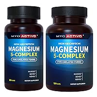 60ct + 120ct - MyoActivo 5-in-1 Magnesium Complex - High Absorption - Chelated Magnesium