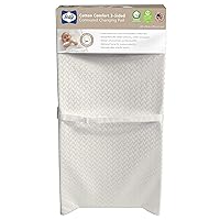 Sealy Cotton Comfort Waterproof 3-Sided Contoured Baby Diaper Changing Pad for Dresser or Changing Table - White, 32” x 16”