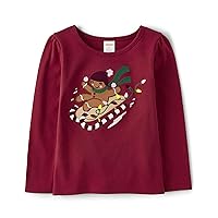Gymboree Baby Girls' and Toddler Embroided Graphic Long Sleeve T-Shirts