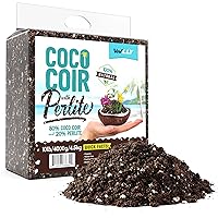 Compressed Coco Coir Perlite Mix, 4.5 KG/10 Lb Organic Coconut Coir with Perlite for Soil, Coco Perlite Block, Coco Perlite Mix with Low EC & pH Balance, High Expansion Coco Soil for Herbs & Flowers
