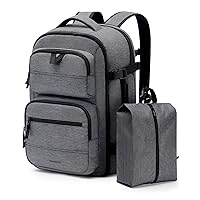 BAGSMART Travel Backpack for Women Men, 40L Flight Approved Carry on Backpack with Shoe Bag, TSA Large Personal Item Backpack with 17 Inch Laptop Compartment, Weekender Suitcase for Travel, Grey
