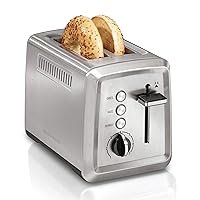 Hamilton Beach 2 Slice Toaster with Extra-Wide Slots, Bagel Setting, Toast Boost, Slide-Out Crumb Tray, Auto-Shutoff & Cancel Button, Defrost Function, Stainless Steel (22794)