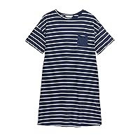 Women's Short Sleeve Cotton Rich Stripe Minishirt