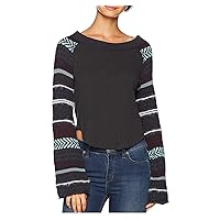 Free People Fairground Women's Patterned Wide Neck Thermal Top