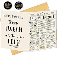 Jumbo Happy 13th Birthday Gift Card for Boys Girls, Funny Bday Gift Ideas for 13 Year Old Daughter Son 13th Birthday Decor Gift From Dad Mom Grandpa, Back in 2011