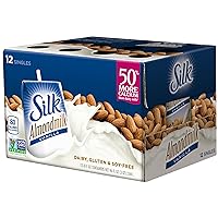 Silk Almond Milk, Vanilla, 8 Ounce (Pack of 12)