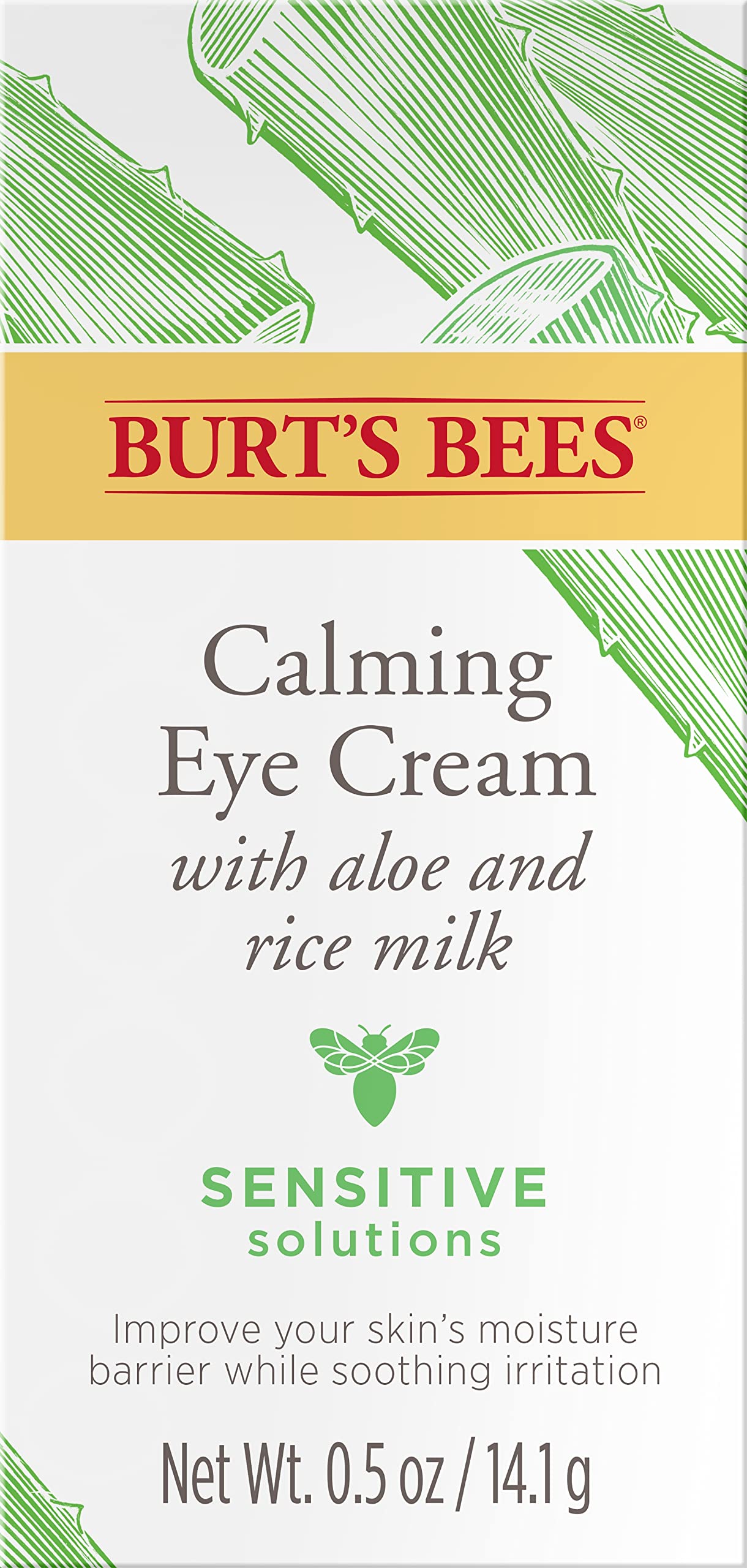 Burt's Bees Sensitive Solutions Calming Eye Cream with Aloe and Rice Milk, 0.5 Fluid Ounces