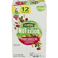 NUT-rition Heart Healthy Mix, 1.5 oz Bags (Pack of 12) - On-the-Go Snack, Work Snack, School Snack and Active Lifestyle Snack - Great Camping Snacks - Satisfying Nut Mix - Kosher