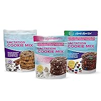 Variety Pack of Lactation Cookies Mix - Oatmeal Breastfeeding Cookie Supplement for Boosting Breast Milk Supply (Cinnamon Raisin, Rainbow Candy, White Chocolate Chip - 3 Pounds Total)