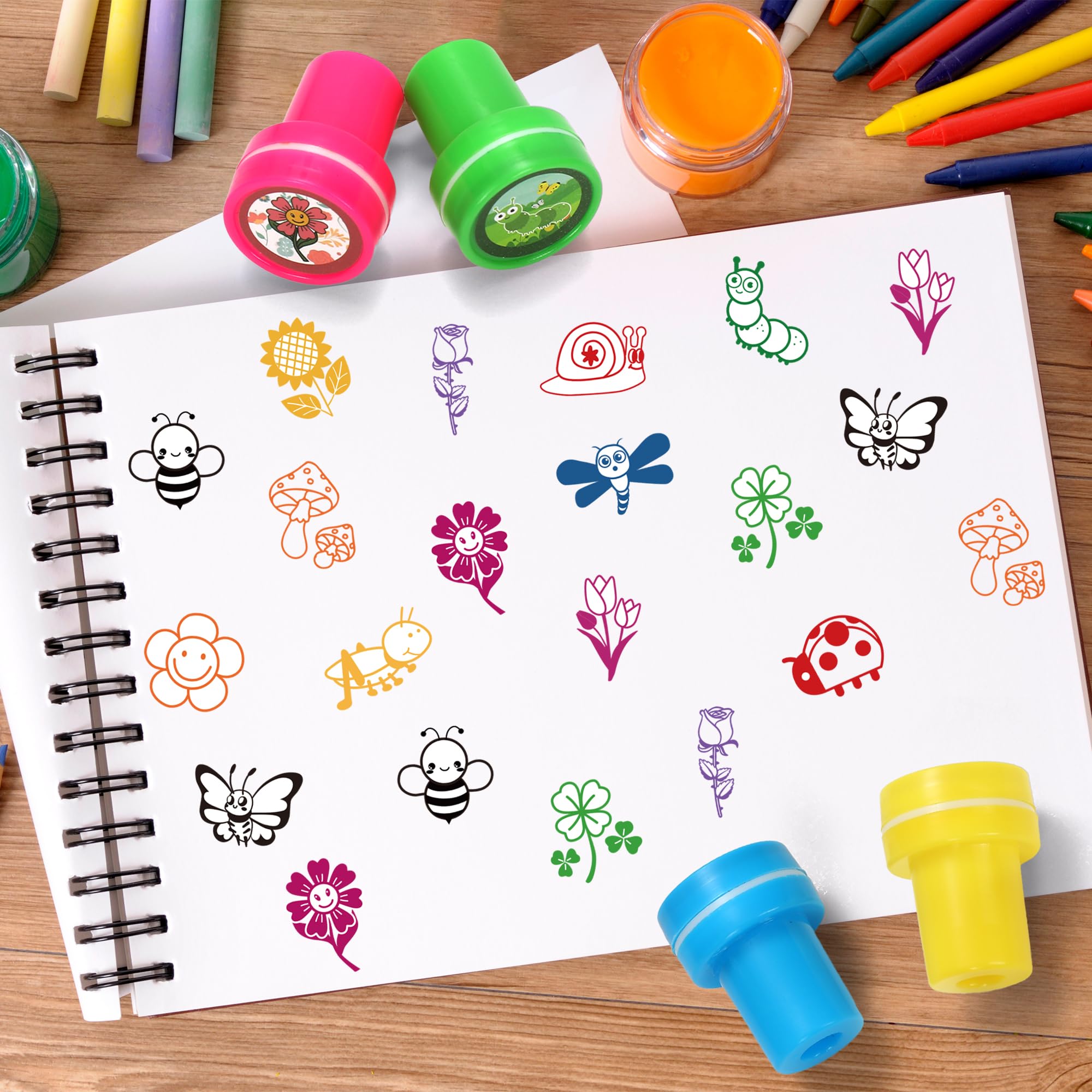 56 Pcs Floral Stamps for kids, Spring Flowers Butterfly Themed Self-Inking  Stampers Birthday Party Supplies Party Favors Decorations, Pinata Fillers