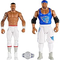 Mattel WWE Cody Rhodes vs Austin Theory Championship Showdown Action Figure 2-Pack with Championship, 6-inch