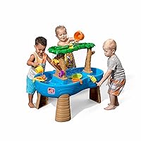 Step2 Tropical Rainforest Kids Water Tables, Outdoor Toddler Activity Table, Ages 1.5+ Years Old, 13 Piece Water Toy Accessories, Blue & Green