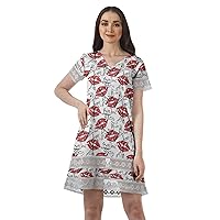 Summer Outfits Cotton Flex Printed Womens Short Dresses Casual Wear