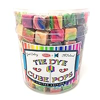 Hard Candy Cube Lollipop Suckers: Individually Wrapped Flavored Sucker Pack by Espeez - Old Fashioned Square Party Pops in Bulk - Tye Dye, 100 Count