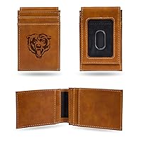Rico Industries Laser Engraved Front Pocket Wallet, Chicago Bears , 2.75 x 4-inches,Brown