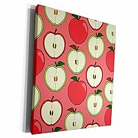 3dRose For the Kitchen - Half Apple Print Red - Museum Grade Canvas Wrap (cw_58614_1)