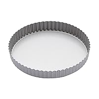 Kitchen Craft Non Stick Flan Dish/Quiche Tin with Loose Base, Round, 25 cm, Silver