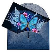 Blue Butterfly Flora All Occasion Greeting Cards 4