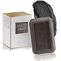 Premier Dead Sea Mineral MUD bar Natural body wash, face wash, hand soap, for all Skin Types. Therapeutic and Antibacterial, helps with Acne, Rosacea, Eczema and Psoriasis, 3.4 Oz