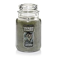 Yankee Candle Mistletoe Scented, Classic 22oz Large Jar Single Wick Candle, Over 110 Hours of Burn Time | Holiday Gifts for All