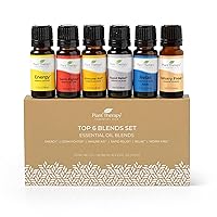 Top 6 Essential Oil Blends Set 100% Pure, Undiluted, Natural Aromatherapy, Therapeutic Grade 10 mL