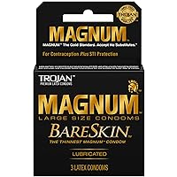 Trojan Magnum Bareskin Male Condoms, 3 Count by Trojan