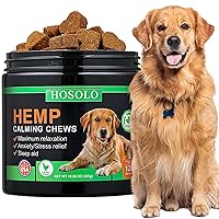 Calming Chews for Dogs, Hemp Dog Calming Treats for Anxiety Relief, Help Promote Relaxation, Reduce Stress, Motion Sickness for Dogs, Sleep Calming Aid, for All Breeds & Sizes, 120 Chews