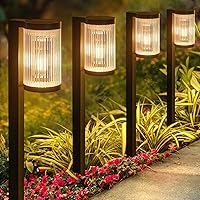 Solar Pathway Lights Outdoor, 6 Pack Upgraded Outdoor Solar Lights for Outside Super Bright Up to 12Hrs, IP65 Waterproof Solar Garden Lights for Yard Landscape Path Walkway Decoration