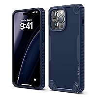 elago Armor Compatible with iPhone 14 Pro Max Case 6.7 Inch-US Military Grade Drop Protection, Heavy-Duty Protective, Carbon Fiber Texture, Tough Rugged Design, Shockproof Bumper Cover (Jean Indigo)