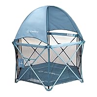 Baby Delight Go with Me Eclipse Deluxe Portable Playard | Playpen | Sun Canopy | Indoor and Outdoor | Blue Wave
