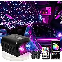 Dual Color 20W Twinkle Starlight Headliner Kit 1300pcs 0.03in 13.1ft Fiber Optic Star Ceiling Light Sound Activated Music Mode APP/Remote Control Dual Port Light Box for Car Home Roof Decor