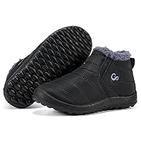 Boys Girls Winter Snow Boots: Warm Fur Lined Toddler Boots Non Slip Waterproof Ankle Booties Convenient Elastic Band Outdoor Little Kids Walking Shoes
