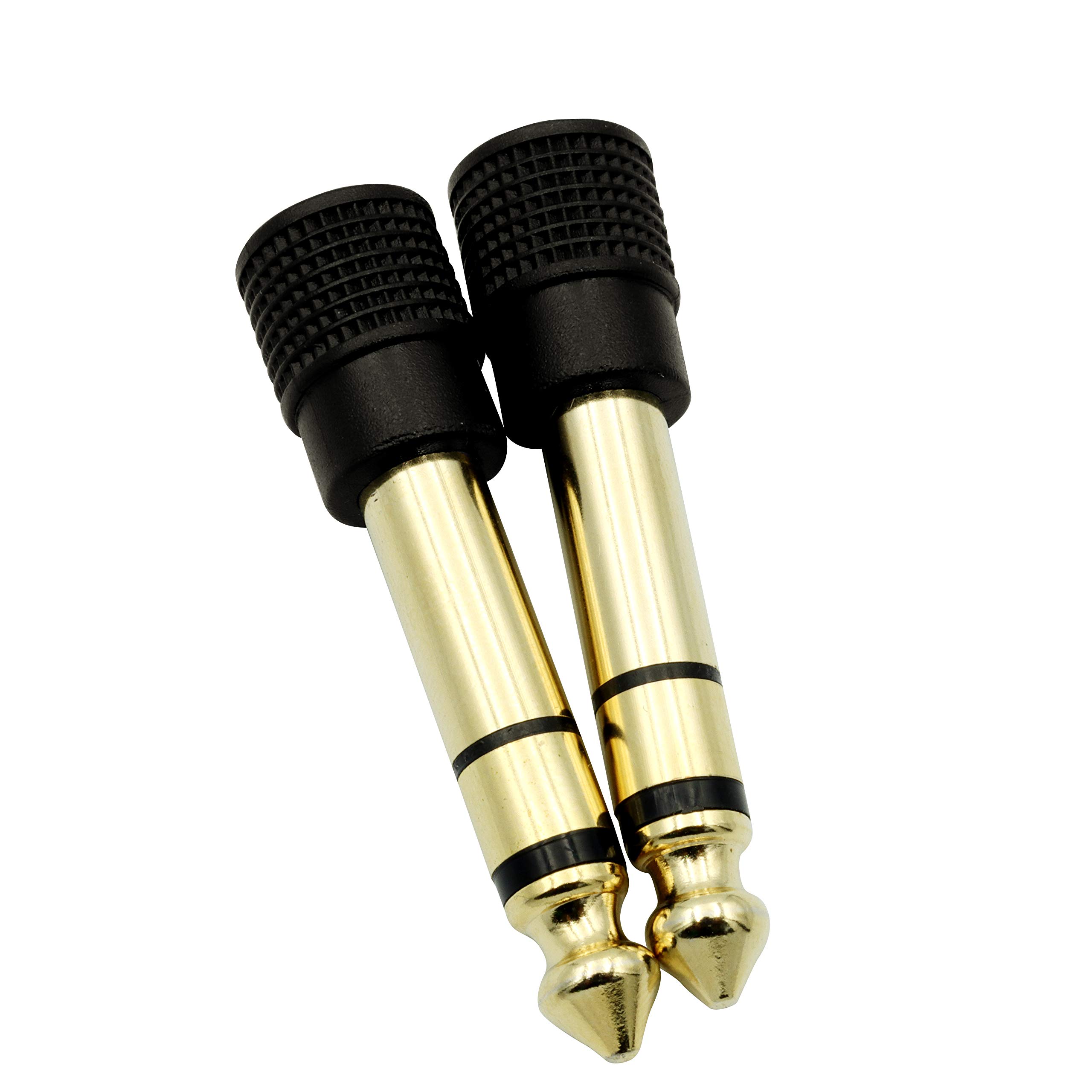 Chadou Audio Adapter 6.35mm (1/4 inch) Male to 3.5mm (1/8 inch) Female Stereo Headphone Connector Gold Plated, 2 Pack