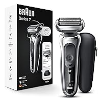Braun Series 7 7020s Flex Electric Razor for Men with Precision Trimmer, Wet & Dry, Rechargeable, Cordless Foil Shaver, Silver