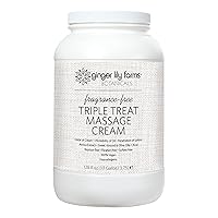 Botanicals Triple Treat Massage Cream, 100% Vegan & Cruelty-Free, Fragrance-Free, 1 Gallon