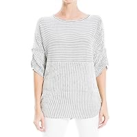 Max Studio Women's Ruched Sleeve Knit Top