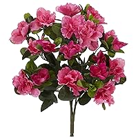 Nearly Natural 13” Azalea (Set of 4) Artificial Plant, Pink